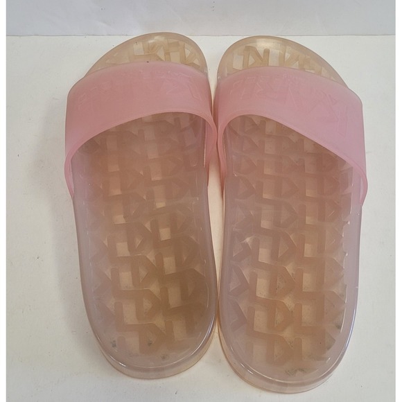 KARL LAGERFELD PARIS KONDO BLUSH PINK Womens Size 8 KARL LOGO POOL SLIDE SANDAL - Picture 2 of 7